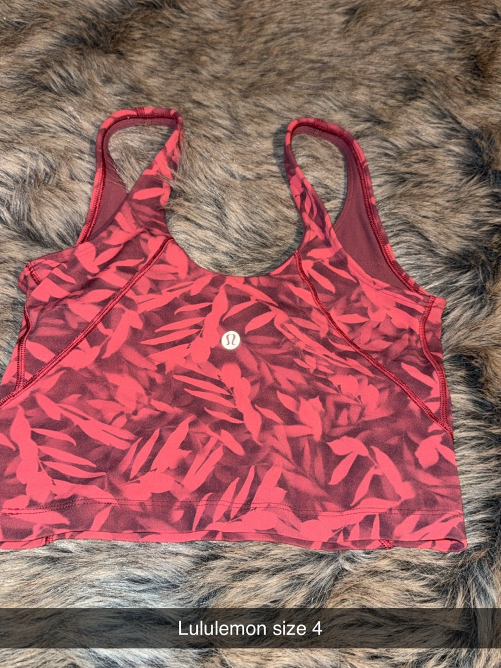 lululemon athletica Red Printed Scoop Sports Bra
